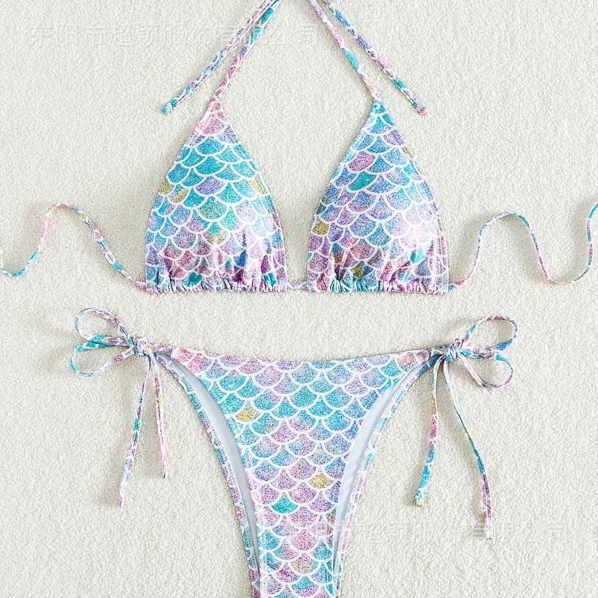 Halter neck swimsuit two-piece female sexy beach swimsuit