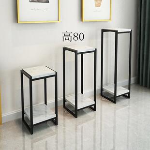 北欧花架现代简约客厅装 饰架室内置物架大理石实木铁艺落地绿萝落