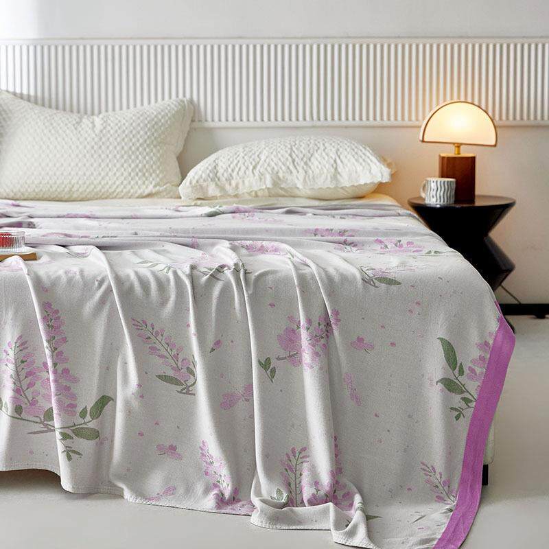 小清新竹纤维加厚冷感毯纱布毛巾被办公室午休盖毯可机洗水洗软被