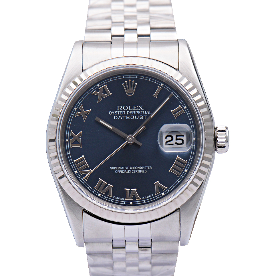 [9.8新]劳力士日志型后配蓝盘36mm自动机械表16234