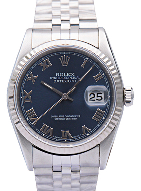 [9.8新]劳力士日志型后配蓝盘36mm自动机械表16234