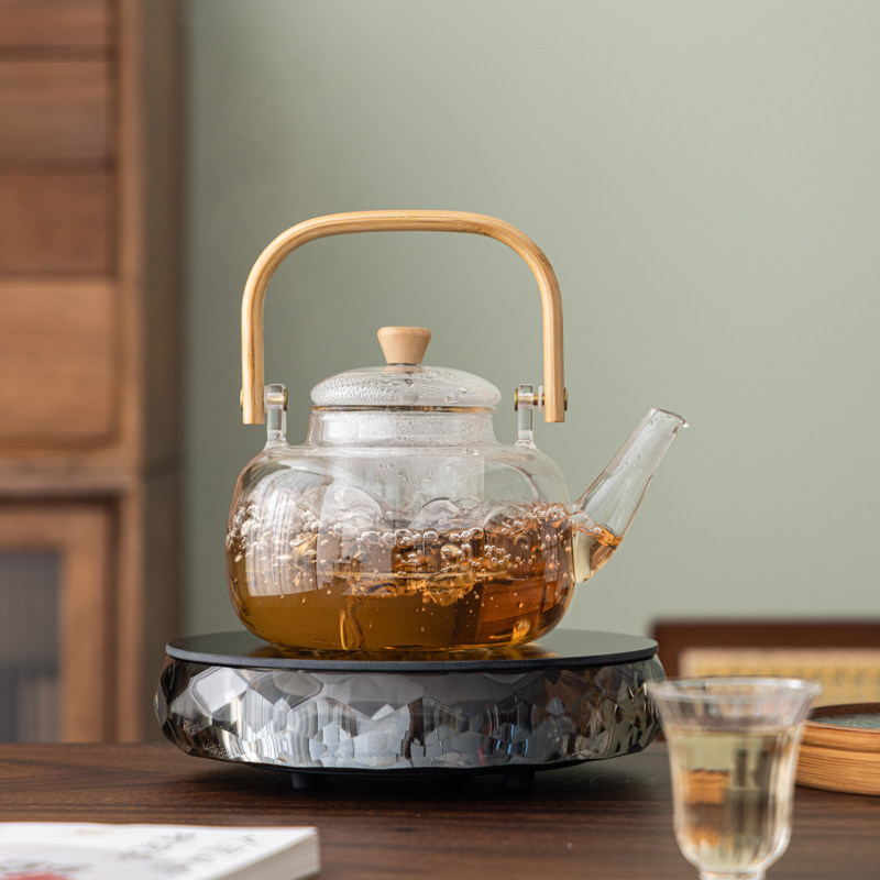 玻璃煮茶壶绿茶白茶龙井花茶耐热玻璃茶壶蒸汽煮茶器两用泡茶烧水