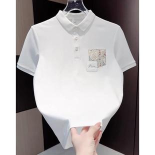 男时尚 polo衫 短袖 精致刺绣舒适 潮流休闲百搭韩版 新款 2025夏季 男士