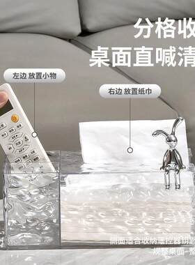 FX2877轻奢水波纹纸巾盒高颜值创意收纳盒洗脸巾抽纸盒