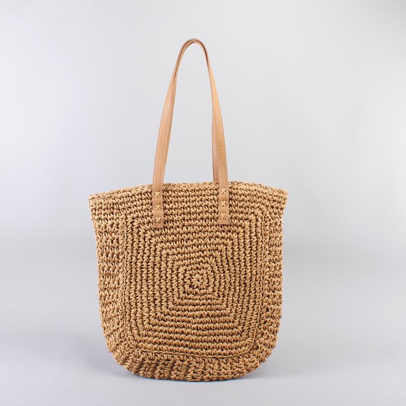 手提托特包新款百搭草编包女包单肩包大容量编织包沙滩包