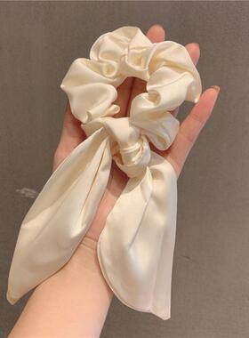 Luxury Satin Silk Bow Streamers Hair Ring Knotted Scrunchie