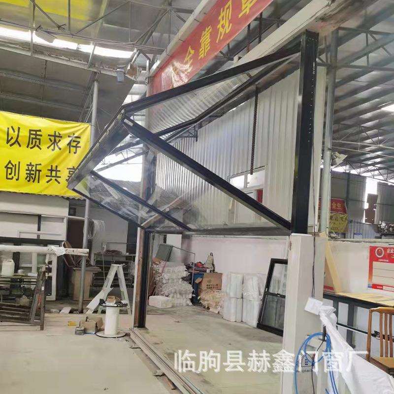 铝合金窗框上下折叠窗奶茶咖啡店滑动悬停折叠窗型上折窗口吧台窗