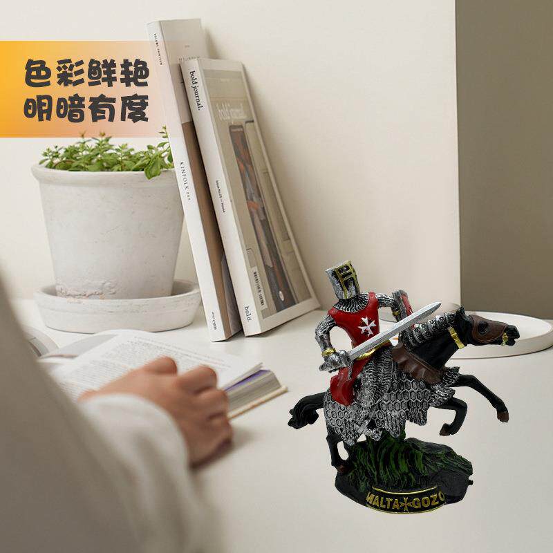 北欧圣战骑士树脂工艺品摆件家居酒柜客厅电视柜复古欧式风格手工