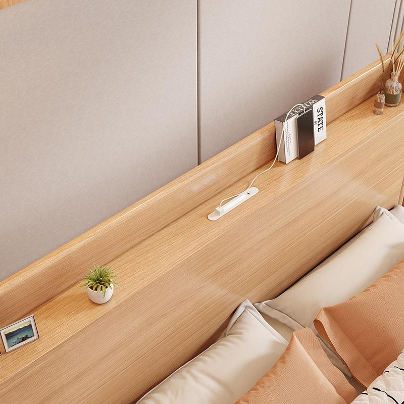 灯GFJ源头工厂榉木木床1.米1.5米单双人实床现代简约纯8实木带主
