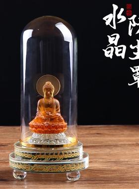 水晶防尘罩桌面琉璃小佛像玻璃罩佛龛透明展示盒佛像罩子大小号