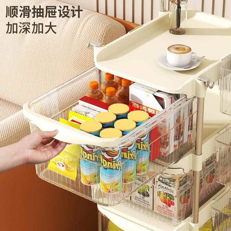 透明抽屉式置理物架小推车卧室客动厅母用婴品衣物收JRX纳柜可移