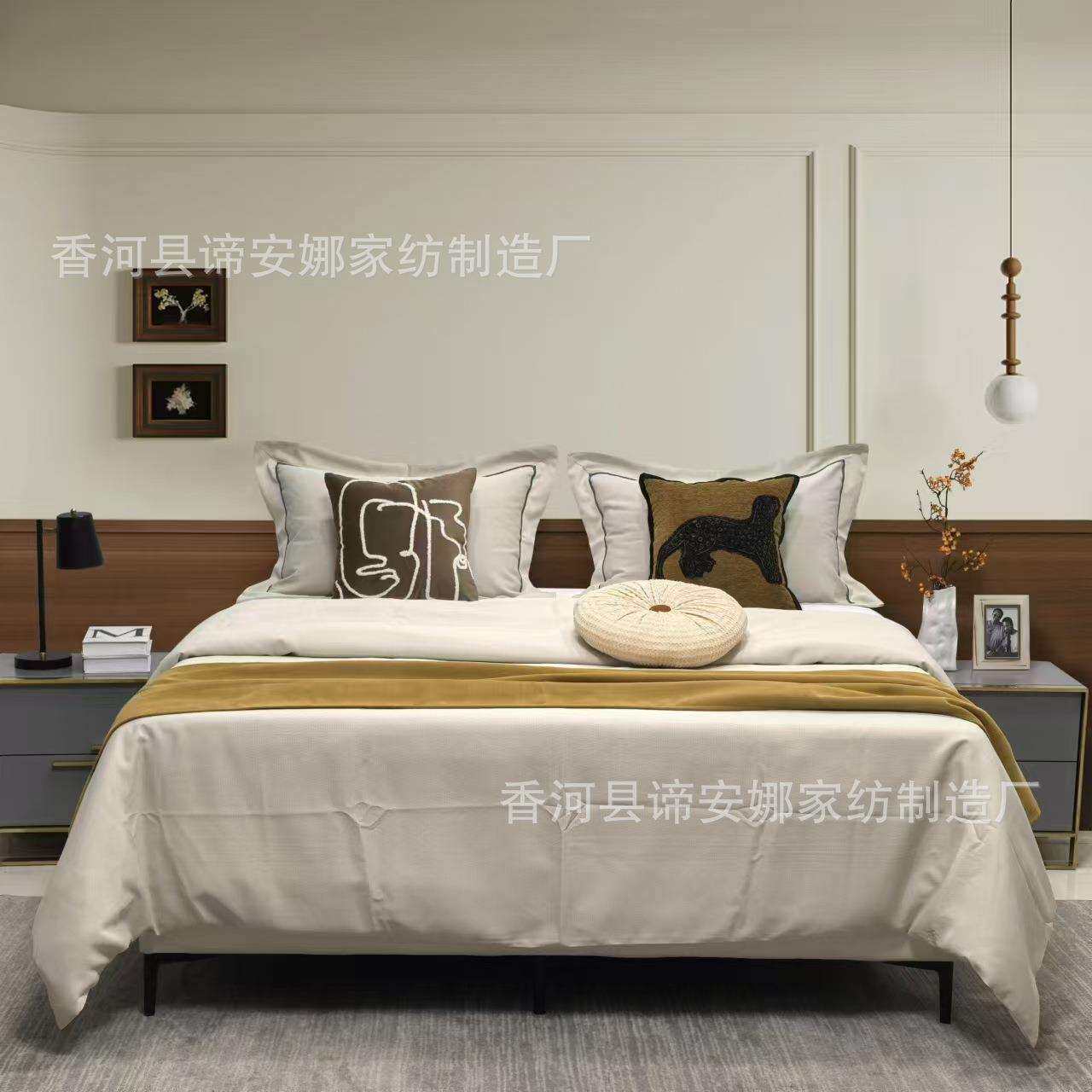 中古风样板房床品家具展厅配套意式港式简约青少年软装多件套床品