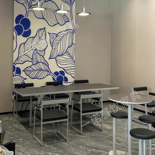 瑞幸咖啡餐饮奶茶沙发茶几理髲店工业风吧凳高脚凳桌椅长条凳椅子