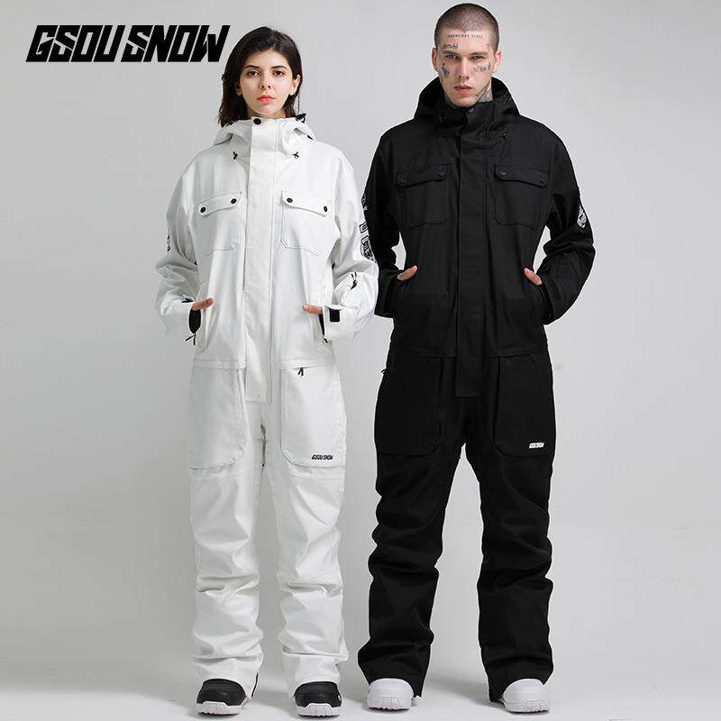 gsousnow滑雪服男女连体防风防水透气保暖单双板情侣滑雪衣裤套装