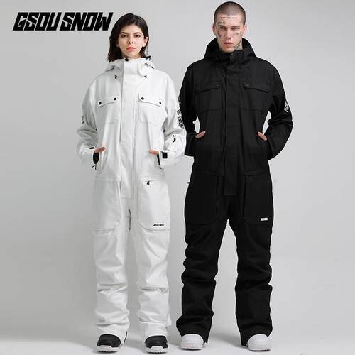 gsousnow滑雪服男女连体防风防水透气保暖单双板情侣滑雪衣裤套装