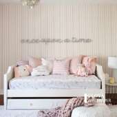 英式 无缝墙纸儿童房间粉色条纹星星壁纸客厅全屋墙布环保卧室壁布