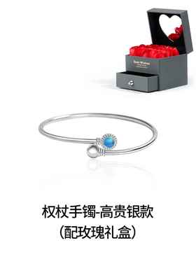 高档权杖手镯银天然月光石i众ns小设计简约百纯新中式古搭风饰品