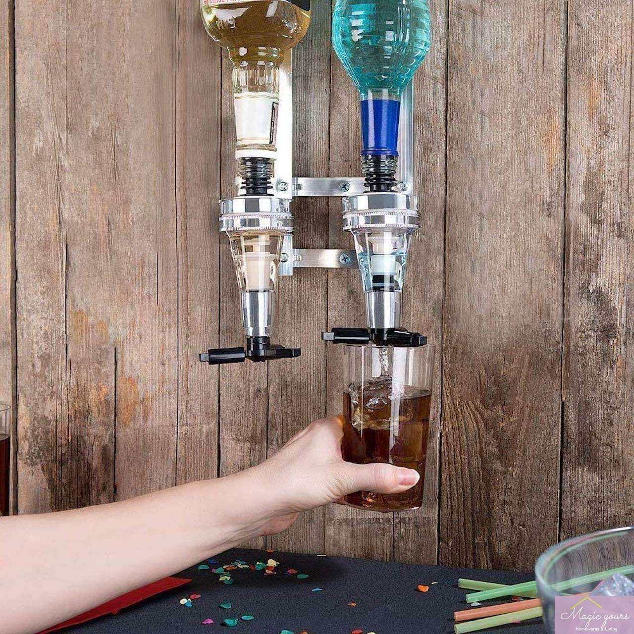 壁挂倒酒分酒调酒架取酒酒吧西餐居家用自助倒酒架吧台工具