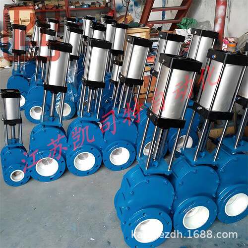 气动陶瓷双闸板阀Z644TC-10C耐磨耐腐蚀矿山化工进料阀