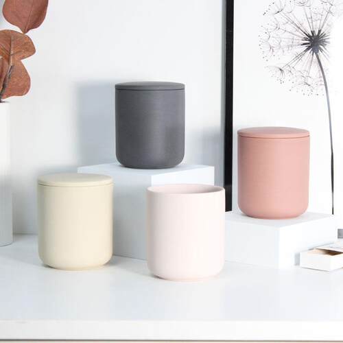 拉车套罩现货爆款240ml欧式简约色土陶瓷烛台 蜡烛容器哑光陶瓷香