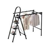 多功能折叠加厚梯子两用室内外晾晒二合一网红梯子晾衣架家用