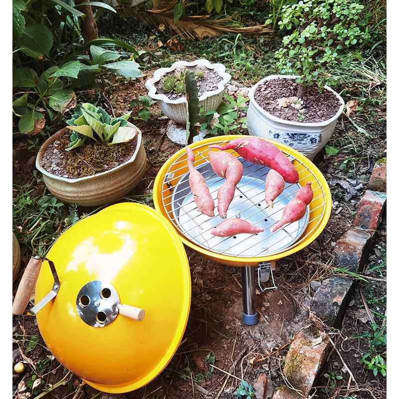 家用烤肉串圆形烤肉串小型烤肉架足球闷烧烤炉烤红薯锅熏烤炉