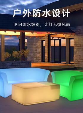 LEDv发茶几光酒吧靠墙kt长方HT-KTVCJ形吧吧台桌创意包厢网红卡座