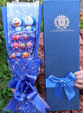 11颗真知棒棒棒糖花束kat猫公仔卡通花束礼盒手捧花七夕情人节礼