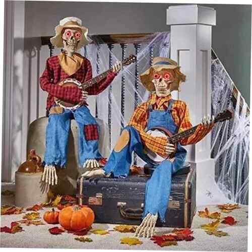 Halloween Animated Banjo Skeletons Halloween Skeleton decora