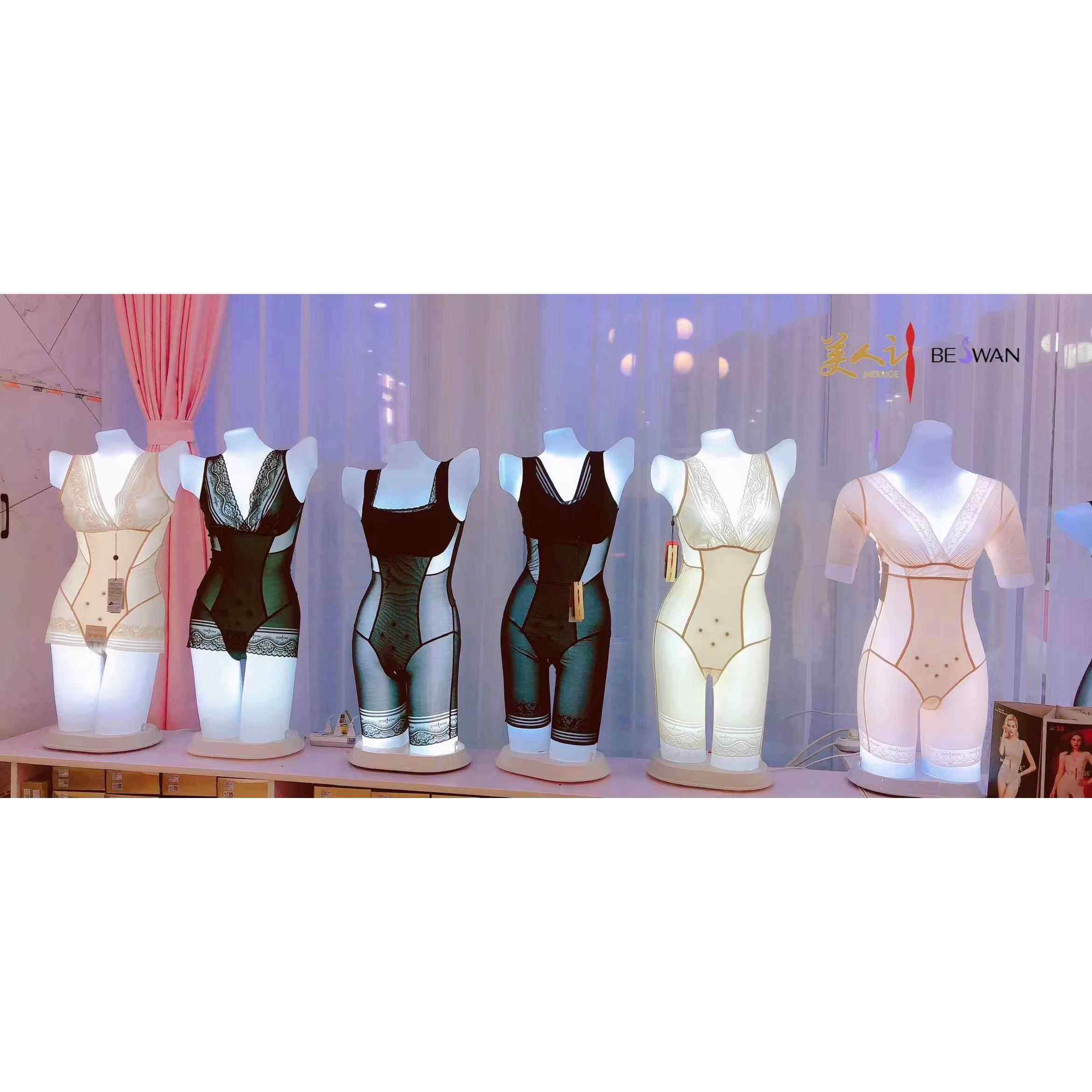 灯箱美体塑身衣塑形内衣模特道具女发光半身展示架模特架灯模