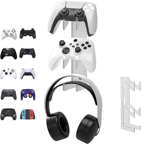 壁挂式透明耳机架游戏手柄展示架 PS4PS5控制器支架 免钉壁挂架
