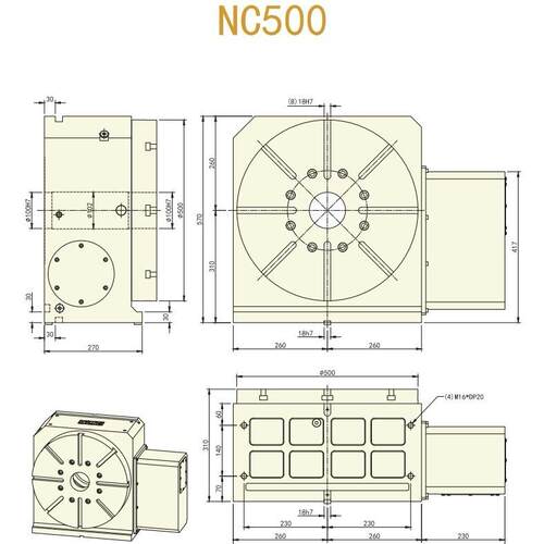 NC500古田NC四轴旋转台精密凸轮滚子四轴数控分度头分度盘凸轮转