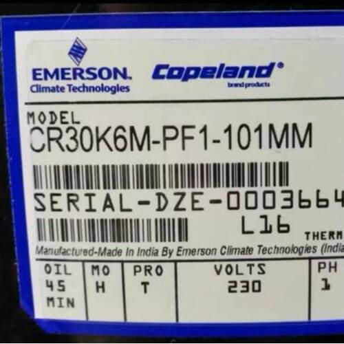 谷轮全新压缩机CR36K6M-PFZ-101CR36K6M-TFM-121DM低温制冷