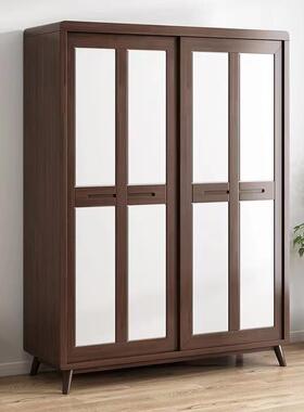 北实木QS12-16欧衣物柜原木风卧大衣橱室小户型家用挂衣橱柜简易