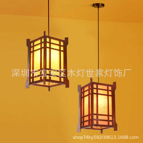 中式仿古实木户外吊灯火锅店茶楼饭店民宿走廊灯门头装饰木艺灯笼