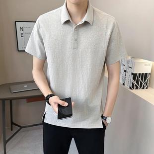 翻领T恤男上0521z 高端开叉下摆短袖 POLO衫 男士 夏季