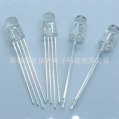 现货供应 F5/5mmRGB四脚金线 透明共阳LED发光二极管 RGB透明灯珠