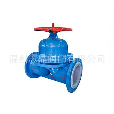 G41F4616C国标铸钢衬氟法兰连接隔膜阀堰塞式四氟防腐衬氟