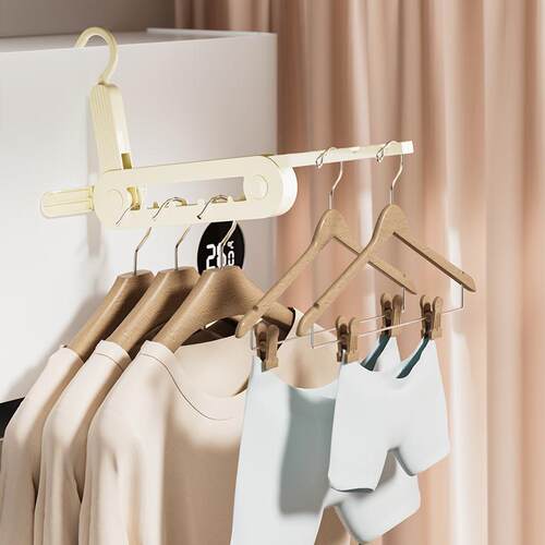 Creative Foldable Multi-Hole Drying Rack Pole for Travel, Mu