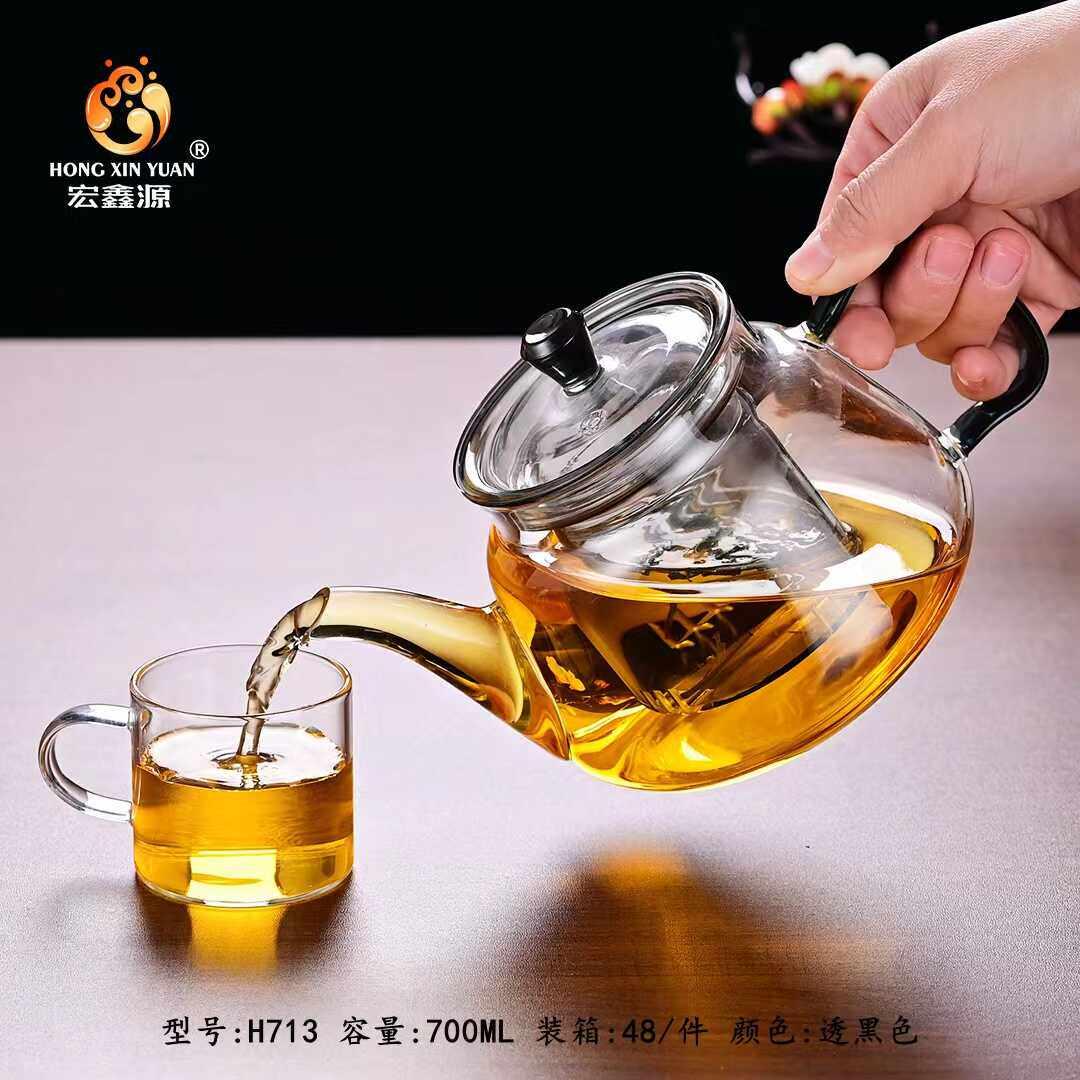 宏鑫源手造加厚高硼硅玻璃材质耐高温泡茶壶明火电陶炉可直接加热