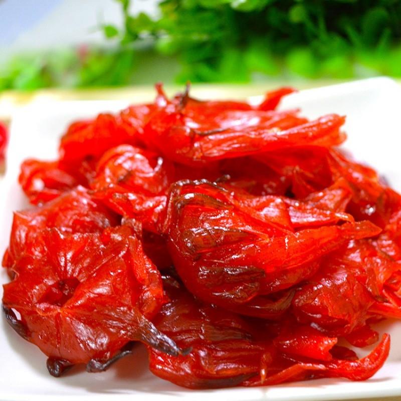 玫瑰花脯洛神花茄 凉果 酸甜脆爽 玫瑰茄蜜饯果脯500g 包邮零食