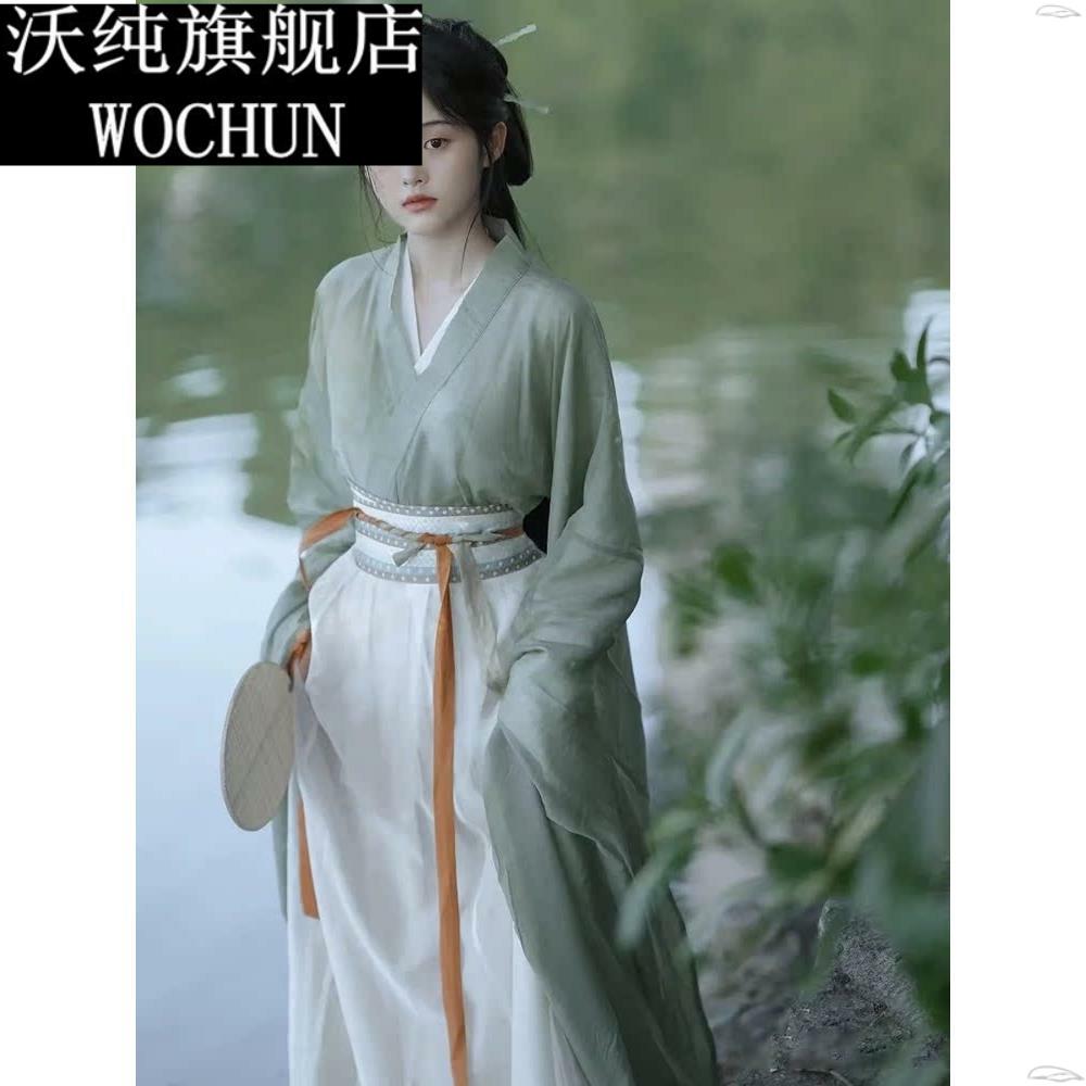2024新款汉服女装魏晋制齐腰古装大袖衫古风仙气演出服春秋战国袍