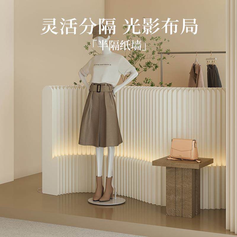 十八纸风琴屏风纸墙隔板隔断客厅卧室半隔屏风发光折叠纸墙可移动