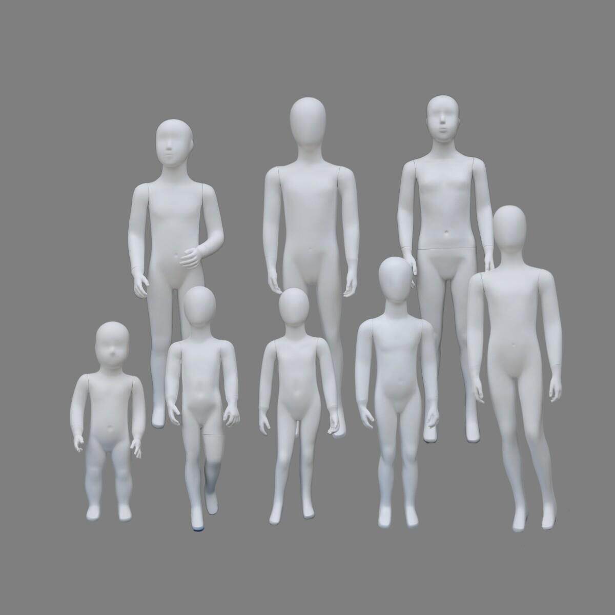 儿童服装展示模特道具亚白小孩童装童模婴儿试衣玻璃纤维假人送底