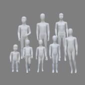 儿童服装 童模婴儿试衣玻璃纤维假人送底 展示模特道具亚白小孩童装