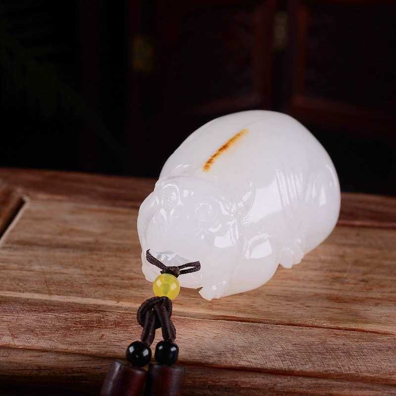 批发皮色和田貔貅阿富汗貔貅手件带玉色手把厂家白挂件把玩玉天然