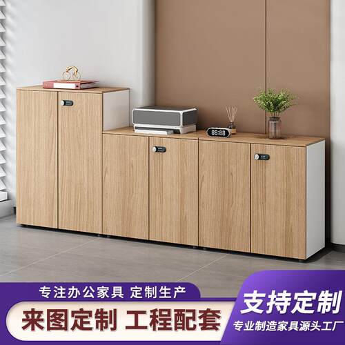 办公是储物矮柜文件柜植物柜 书柜带锁木质办公柜杂物柜收纳柜子