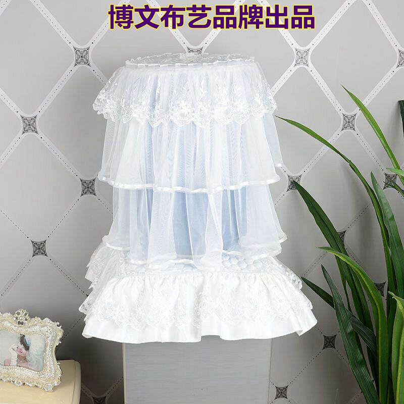 博文布艺品牌纯白色欧式蕾丝饮水机罩饮水机套防尘盖巾帘子雪绒花