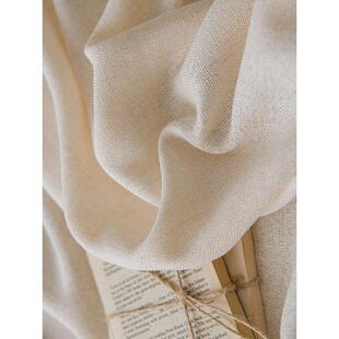 BX62亚麻纱帘窗帘透光不透人轻薄米白色客厅窗纱新款民宿茶室棉麻