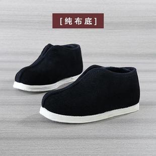 正品老北布起鞋男士冬暖棉千层布底蛤壳加厚绒里京黑中老年人鞋
